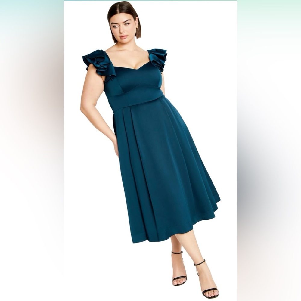 City Chic Blue A-Line Roselyn Dress